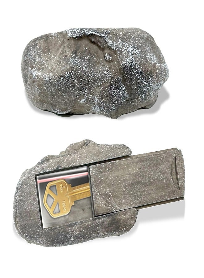 PANGAEA Key Hider Fake Rock, Weatherproof and Safe for Spare Keys, Real Look and Feel Stone, Garden, Outdoor, Geocaching (Type C Black, 1 pack) - Image 1