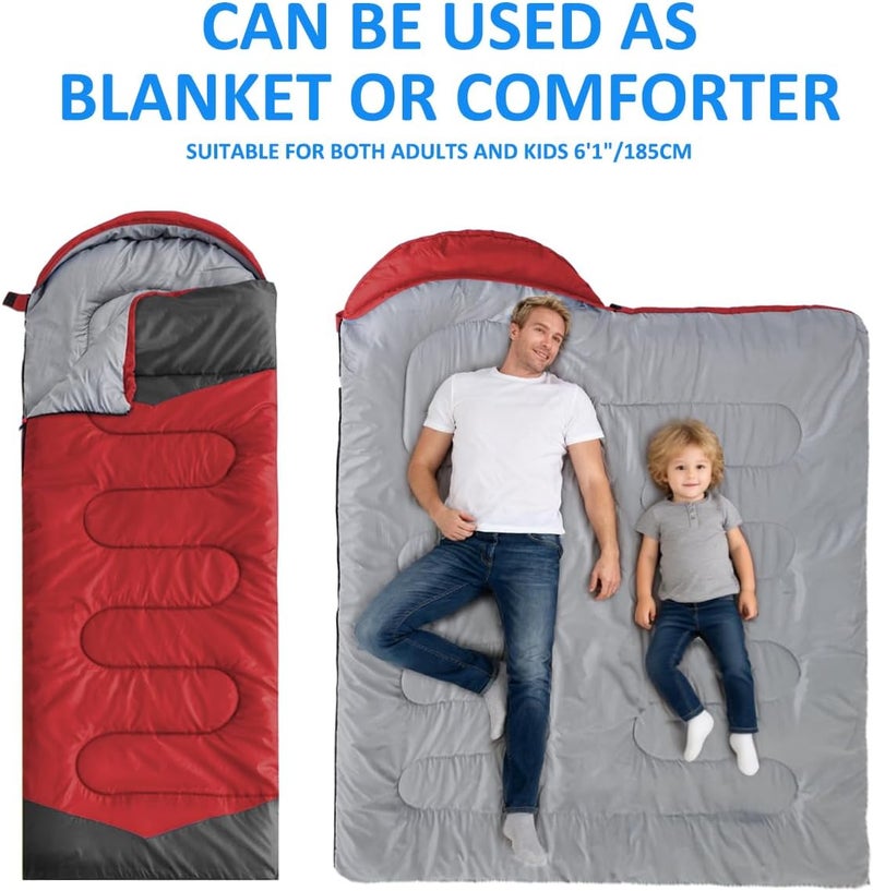oaskys Camping Sleeping Bag - 3 Season Warm & Cool Weather - Summer Spring Fall Lightweight Waterproof for Adults Kids - Camping Gear Equipment, Traveling, and Outdoors - Image 3