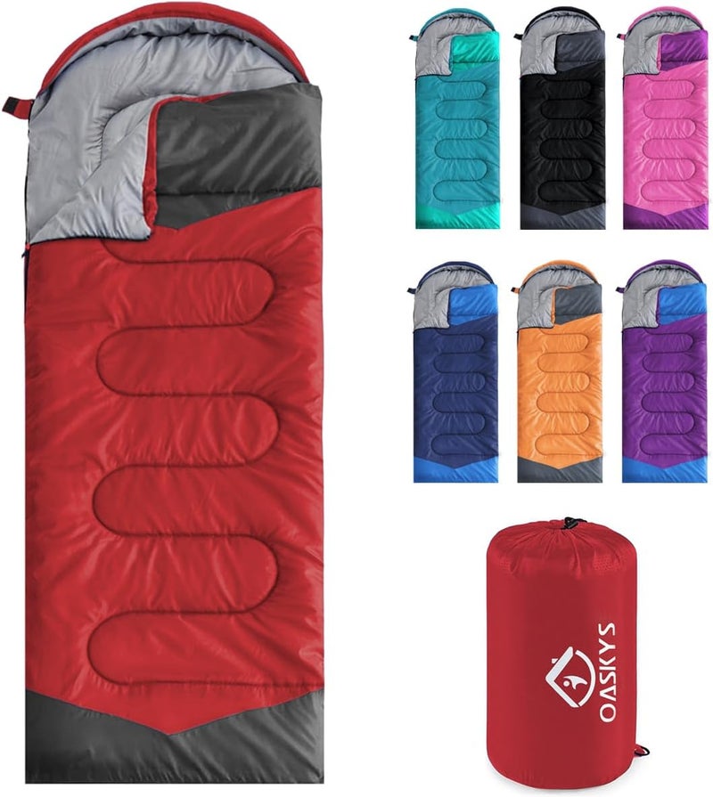 oaskys Camping Sleeping Bag - 3 Season Warm & Cool Weather - Summer Spring Fall Lightweight Waterproof for Adults Kids - Camping Gear Equipment, Traveling, and Outdoors - Image 1