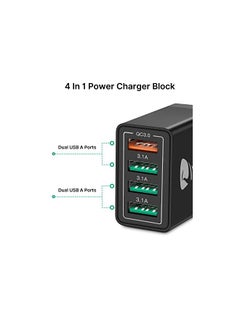 Aioneus Charger Plug, Aioneus 33W 4-Port Fast Charging Block, QC 3.0 USB Charger Adapter Plug iPhone Charger Adapter for iPhone 14 13 12 11 Pro Max XS XR X 8 7, for Samsung,LG,Moto,Android Phones  - Image 2