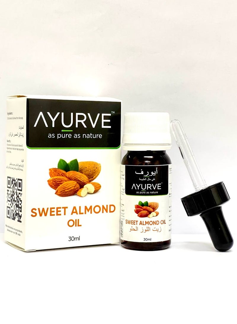 Sweet Almond Oil 100% Pure – Deep Moisturizing, Hair & Skin Care, Anti-Aging – Cold-Pressed