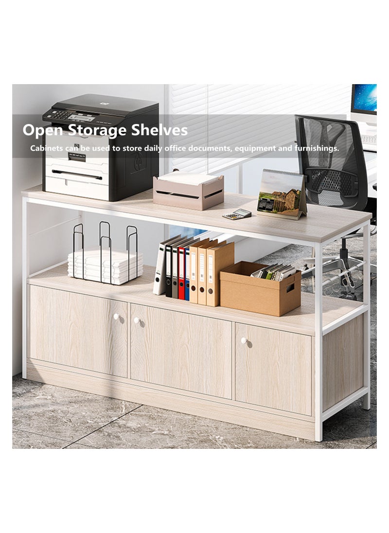 HXDream - Storage Cabinet,Office File Cabinet,2-Tier Storage Rack With Doors,Open Storage Shelves,For Home, Study, Office - Image 1