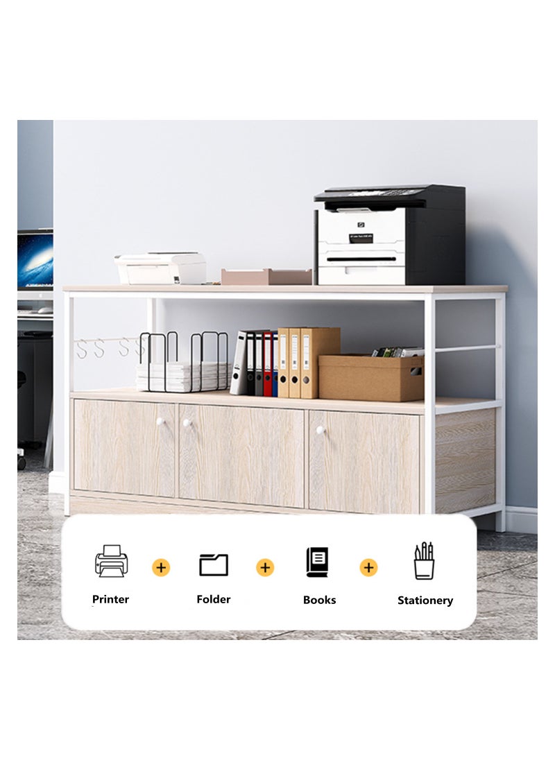HXDream - Storage Cabinet,Office File Cabinet,2-Tier Storage Rack With Doors,Open Storage Shelves,For Home, Study, Office - Image 1