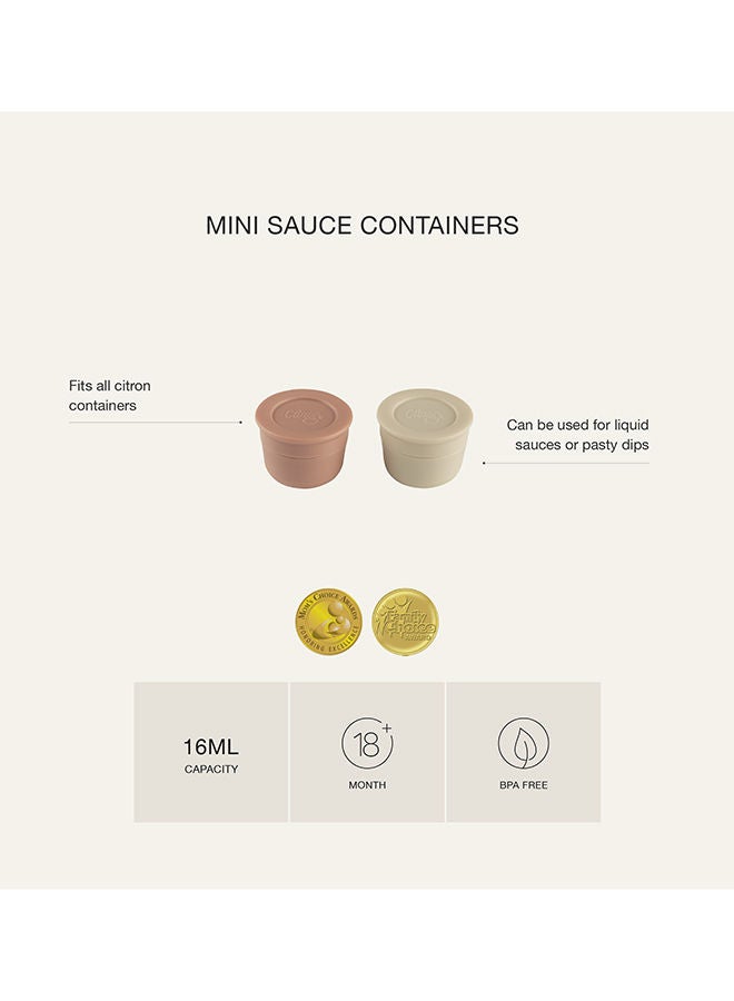 Mini Sauce Container With Lids, Leakproof Dip And Salad Dressing Container, Reusable Sauce Container For Lunch Box - Brick And Beige