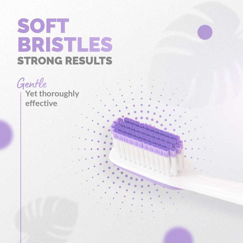 Enshine Advance Clean + Toothbrush Set | Ultra Soft Bristles, Compact Brush Head & Effective Tongue Cleaner | Complete Oral Care Manual Tooth Brush Set for Adults - Pack of 4 (Multicolor) - Image 5