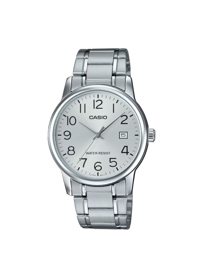 CASIO Men's Water Resistant Analog Watch MTP-V002D-7BUDF - 37 mm - Silver