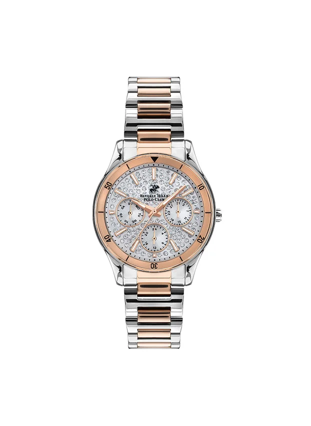 BEVERLY HILLS POLO CLUB Beverly Hills Polo Club BP3350X.530 Women's Multi Function Display Watch & Metal Strap Silver