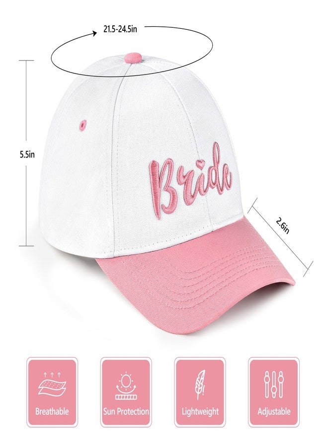 Etercycle Bride to Be Hat, White Pink Bridal Baseball Hat, Adjustable Canvas Trucker Cap Bachelorette Party Decorations Wedding Engagement Bridesmaid Gifts Honeymoon Essentials Accessories - Image 3