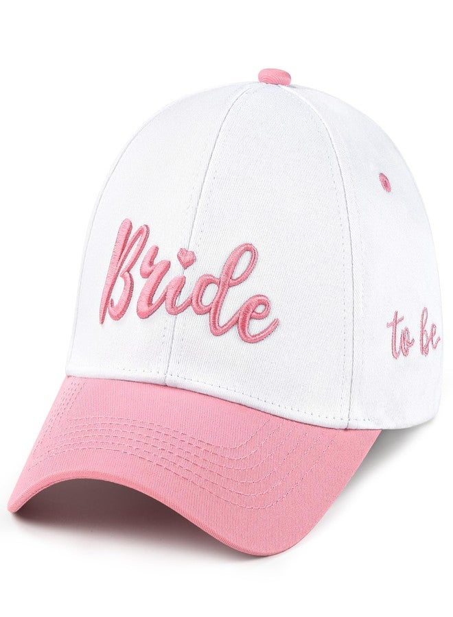 Etercycle Bride to Be Hat, White Pink Bridal Baseball Hat, Adjustable Canvas Trucker Cap Bachelorette Party Decorations Wedding Engagement Bridesmaid Gifts Honeymoon Essentials Accessories - Image 1