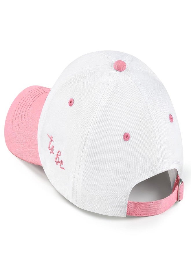 Etercycle Bride to Be Hat, White Pink Bridal Baseball Hat, Adjustable Canvas Trucker Cap Bachelorette Party Decorations Wedding Engagement Bridesmaid Gifts Honeymoon Essentials Accessories - Image 4