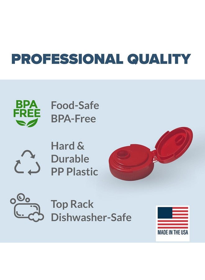 بيناكل ميركانتيل أغطية زجاجات الضغط من بيناكل ميركانتيل - أغطية بديلة للتوابل باللون الأحمر، مقاس 38-400، غطاء قلاب، آمنة للاستخدام في غسالة الأطباق، صُنعت في الولايات المتحدة الأمريكية، خالية من مادة BPA - مثالية لأغطية زجاجات الضغط - Image 2