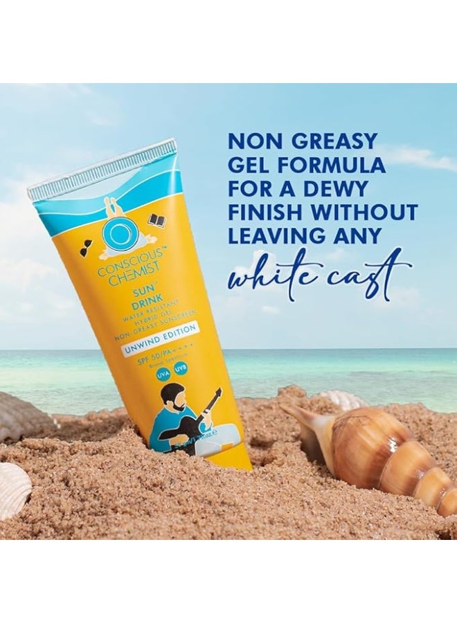 Concious Chemist Sun Drink Hybrid Gel Sunscreen Unwind Edition SPF 50+ PA+++, 50G - Image 2