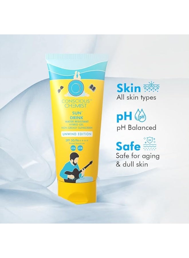 Concious Chemist Sun Drink Hybrid Gel Sunscreen Unwind Edition SPF 50+ PA+++, 50G - Image 4