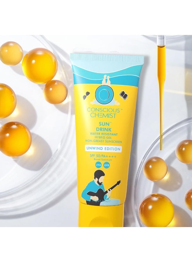 Concious Chemist Sun Drink Hybrid Gel Sunscreen Unwind Edition SPF 50+ PA+++, 50G - Image 3