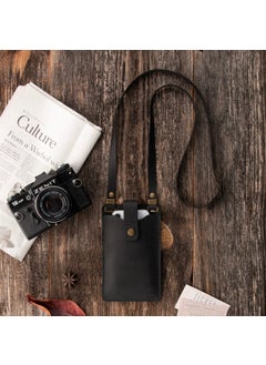 Vagave Women's Genuine Leather Phone Bag with Shoulder Strap and Money and Card Compartment  - Image 2