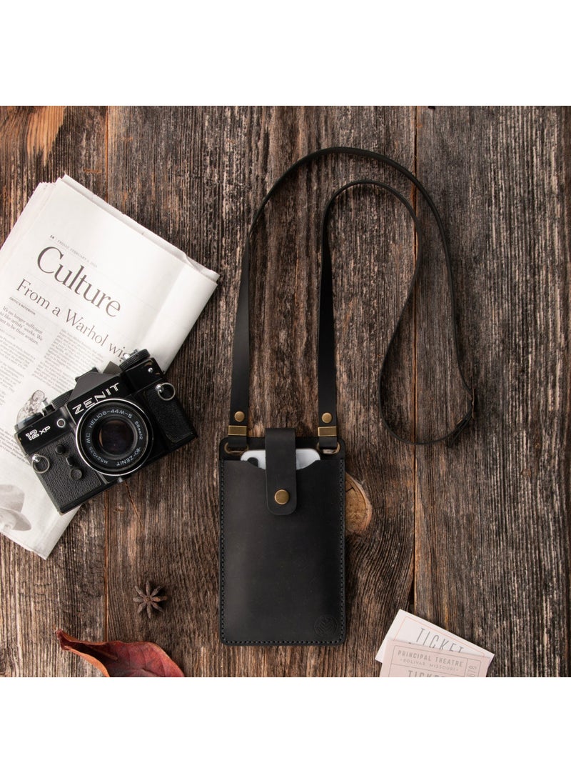Vagave Women's Genuine Leather Phone Bag with Shoulder Strap and Money and Card Compartment  - Image 2
