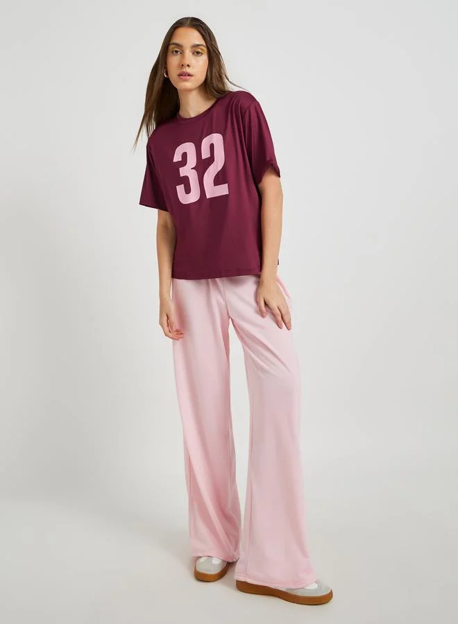 Take Two Take Two Slogan Print Round Neck T-Shirt