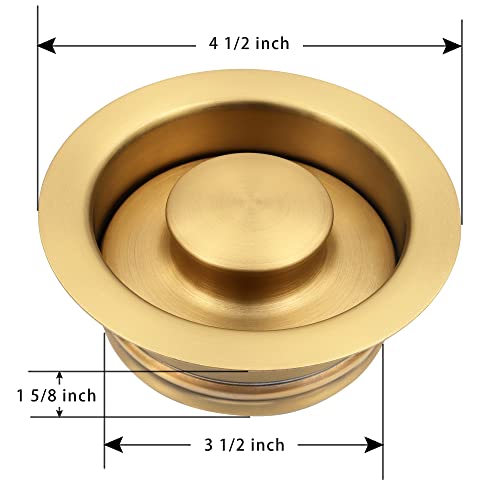 LQS Kitchen Sink Garbage Disposal Flange and Sink Stopper, fit 3-1/2 Inch Standard Sink Drain Hole Color Golden - Image 3
