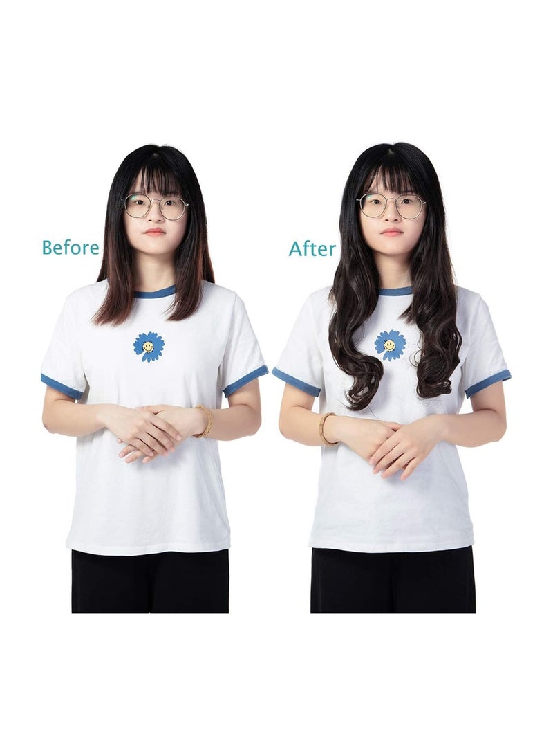 إستيل وصلات شعر 4 قطع 11 مشابك مموجة سميكة كاملة الرأس مزدوجة اللحمة مشبك على وصلات شعر صناعية مموجة بقطع شعر للنساء بني داكن مجعد - Image 5