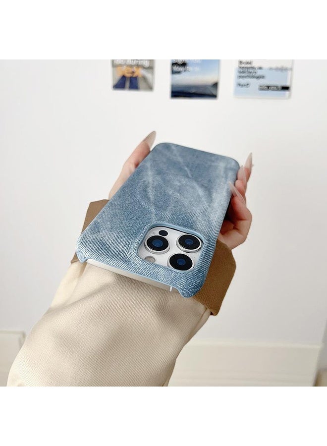 HuHa Protective Cover For iPhone 13 Denim MagSafe Magnetic PC + PU Phone Case(Dark Blue) - Image 5
