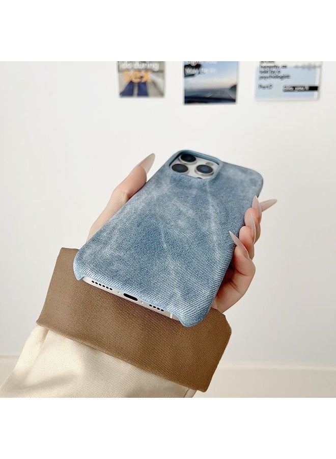 HuHa Protective Cover For iPhone 13 Denim MagSafe Magnetic PC + PU Phone Case(Dark Blue) - Image 4