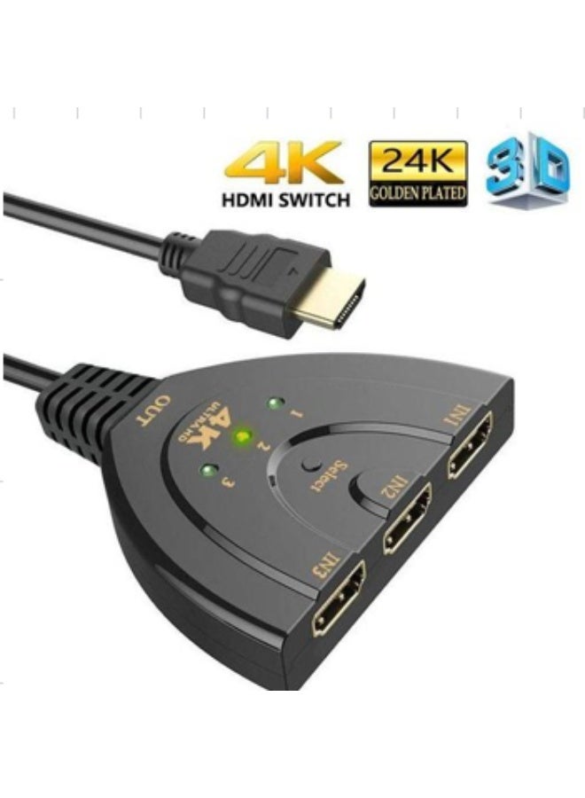 HDMI-compatible Switch KVM Splitter 4K 2K 3D 3 input 1 Output Mini 3 Port VIdeo Switcher Hub 1080P For DVD HDTV Xbox PS3 PS4 - Image 1