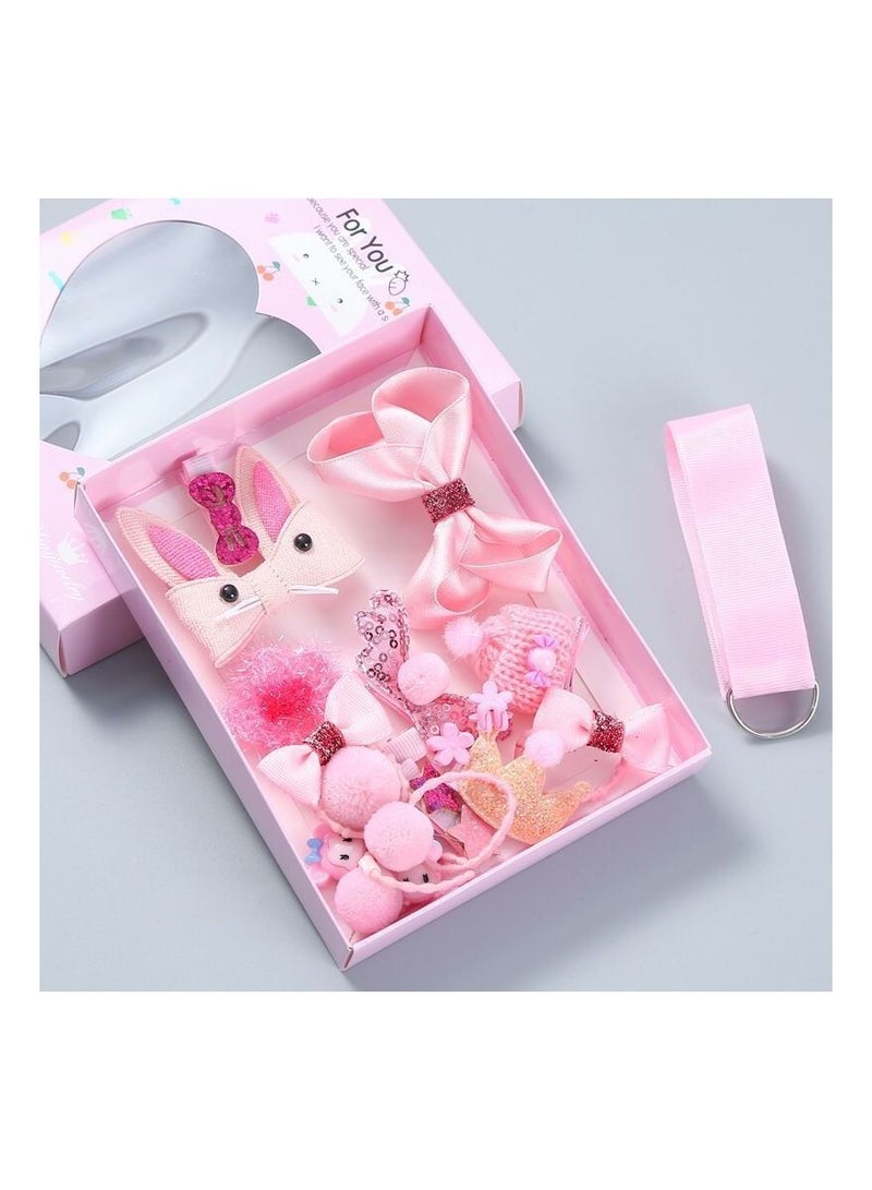 18 Pcs Children Hair Clips Set, Little Girl Hair Accessories, Elastic Hair Ties Gift Set, Hair Clips Hairpins Bows Ties Barrettes Head Ornaments Set - Image 1