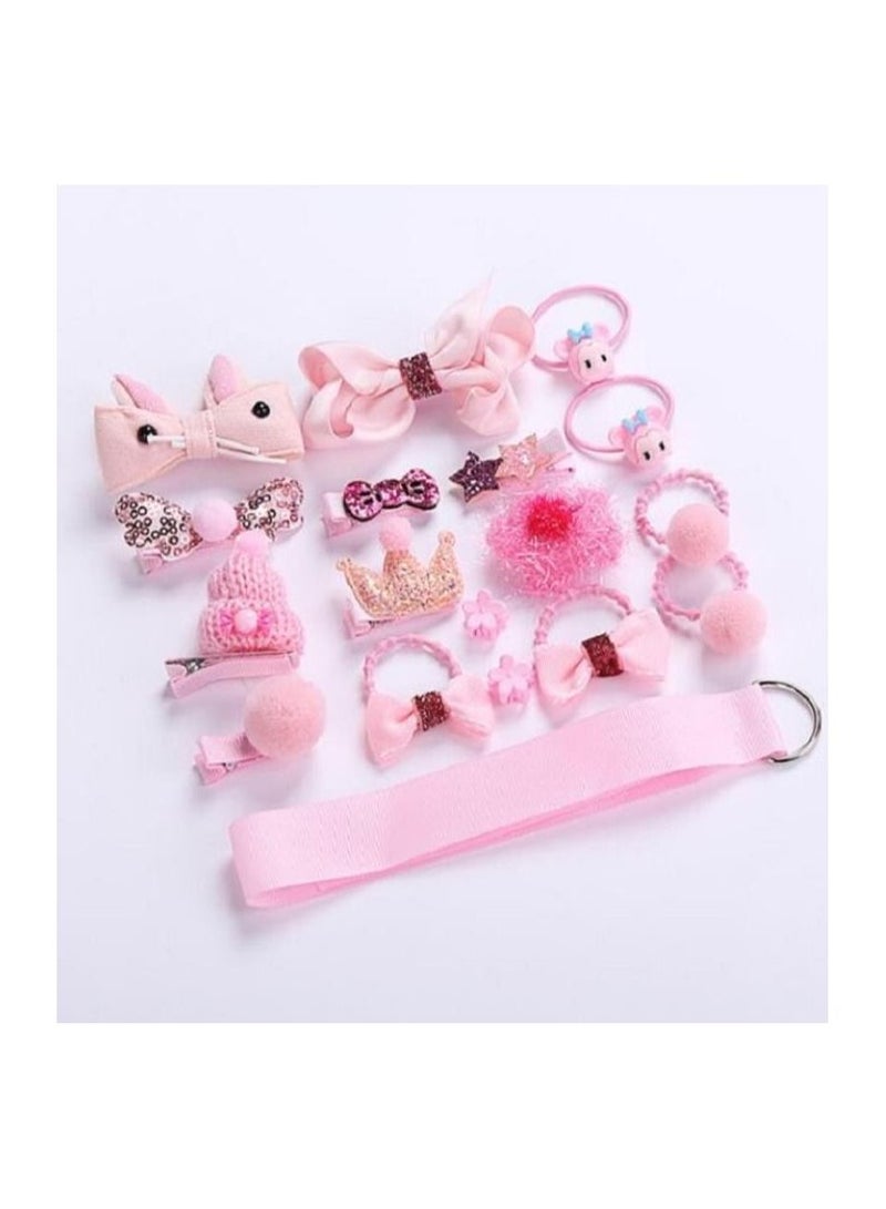 18 Pcs Children Hair Clips Set, Little Girl Hair Accessories, Elastic Hair Ties Gift Set, Hair Clips Hairpins Bows Ties Barrettes Head Ornaments Set - Image 2