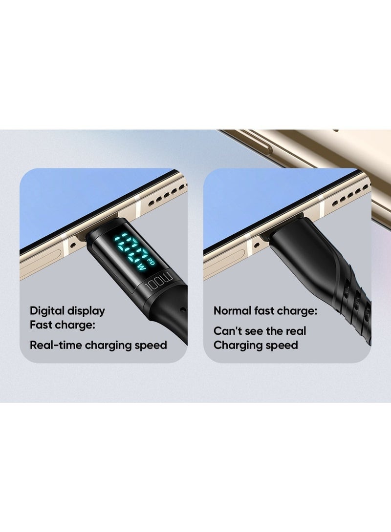 Mcdodo 100W Digital Display USB-C to USB-C Fast Charging Cable 1.2m – Type-C PD Data Sync Cable for Android Phones, Samsung Galaxy, Tablets, Laptops – Black - Image 5