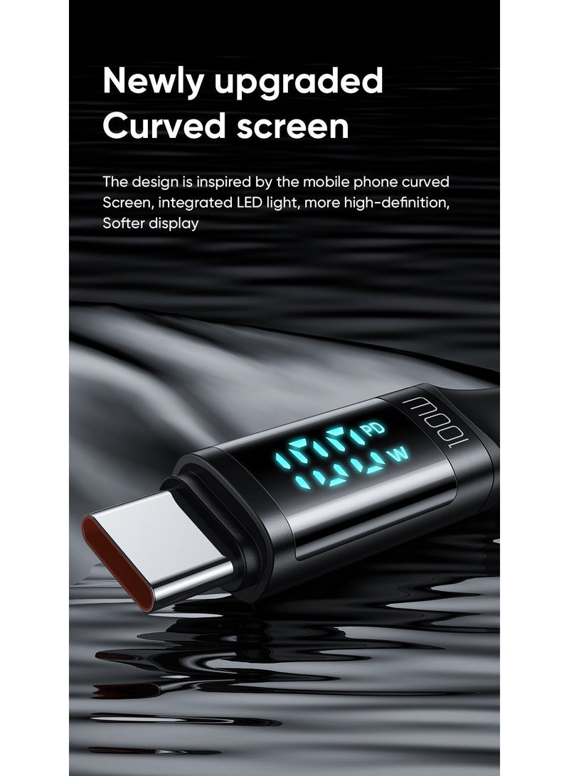 Mcdodo 100W Digital Display USB-C to USB-C Fast Charging Cable 1.2m – Type-C PD Data Sync Cable for Android Phones, Samsung Galaxy, Tablets, Laptops – Black - Image 3