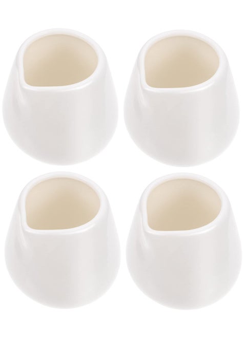 Mini Creamer Jugs, 4pcs Ceramic Sauce Cups Milk Creamer Pitcher Serving Creamer Jugs Without Handle for Milk Coffee
