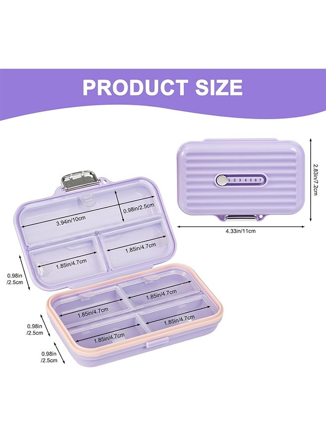 Photon Pill Organizer Box, Portable travel medicine box with large 7-cell, carry Pill Case for Pocket Purse (Purple) - Image 2