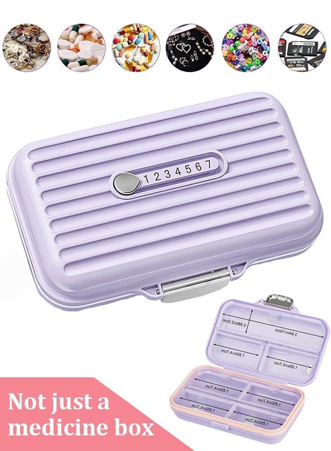 Photon Pill Organizer Box, Portable travel medicine box with large 7-cell, carry Pill Case for Pocket Purse (Purple) - Image 1