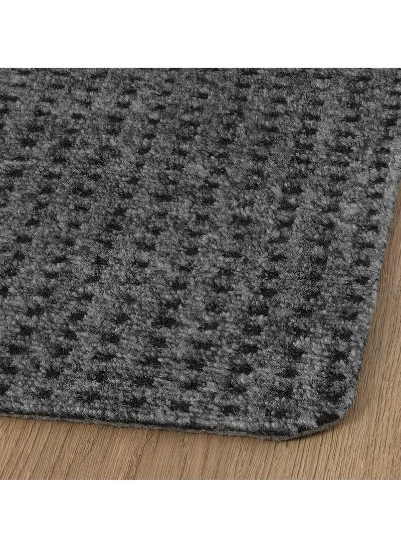 Selecto Hub Door Mat, Check-pattern, Non-slip Polyester Grey, 38 x 58 cm - Image 4