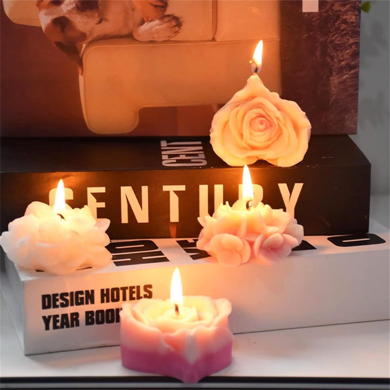 Aifong 9 PCS Flower Candle Molds for Valentineâ€˜s Day Rose Tulip Silicone Candle Mold Flower Shapes Moldes De Rosas Silicona para Velas for Soy Wax, Beeswax, Candle Making, Resin Craft - Image 4