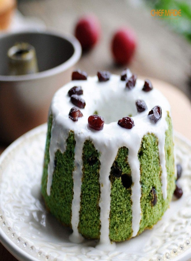 شيف ميد مجموعة قوالب كيكة الملاك الصغيرة من CHEFMADE، 3.5 بوصة، 4 قطع، قوالب شيفون أنبوبية غير لاصقة للفرن والخبز في قدر الضغط الفوري (ذهبي شامبانيا) - Image 5