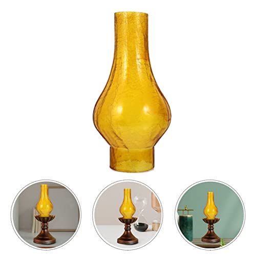 Uonlytech Vintage Decor Glass Lamp Chimney Chimney Transparent Glass Shade Replacement Oil Lamp Wall Lamp for Vintage and Antique Style Lamps Yellow Home Decor - Image 3