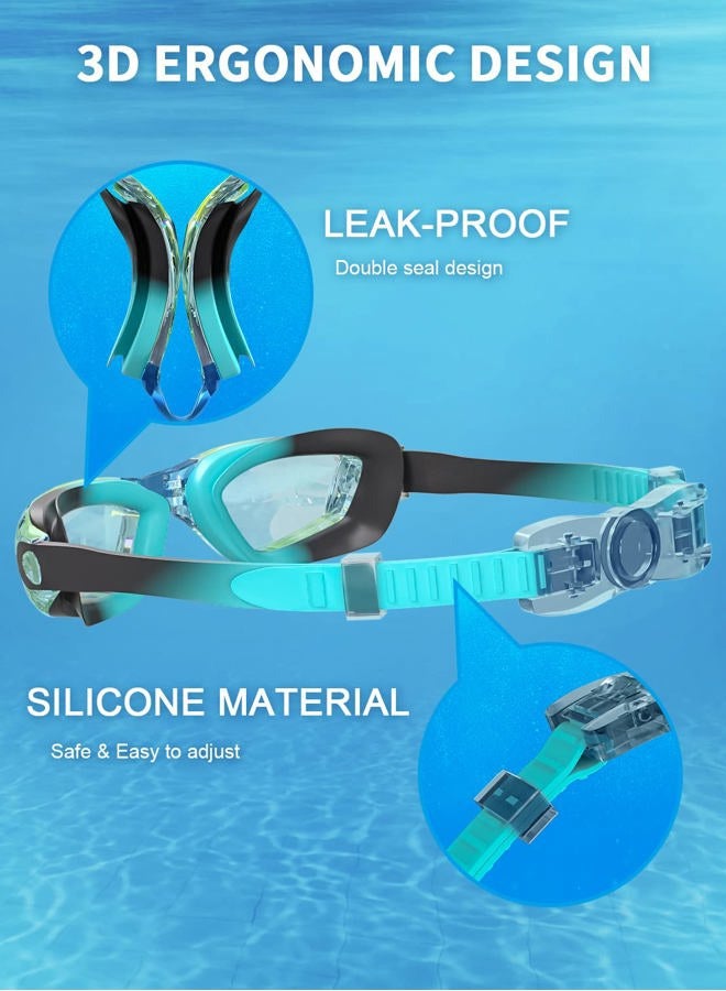 Hurdilen Kids Swim Goggles, Swimming Goggles for Kids Children, Anti-Fog Anti-UV Youth Swim Glasses with Nose Clip, Earplugs for Age 3-15 - Image 3