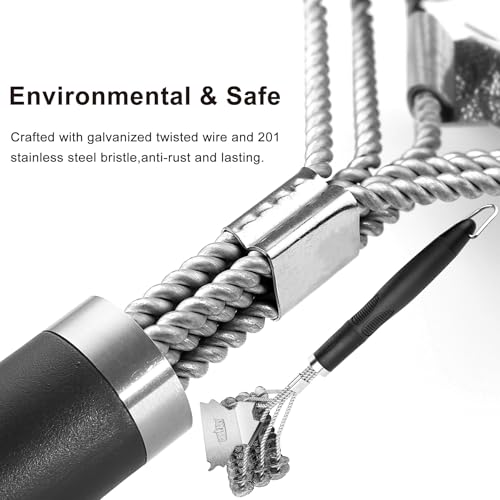 Weetiee GRILLART Grill Brush and Scraper Bristle Free – Safe BBQ Brush for Grill – 18'' Stainless Grill Grate Cleaner - Safe Grill Accessories for Porcelain/Weber Gas/Charcoal Grill – Gifts for Grill Wizard - Image 4