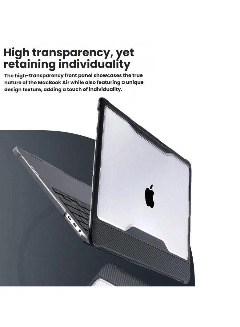 عام غطاء صلب غير لامع من ألياف الكربون لجهاز MacBook Air مقاس 13.3 بوصة (طرازي A1369/A1466)، غطاء واقي كامل الجسم مضاد للصدمات ومقاوم لبصمات الأصابع. - Image 3