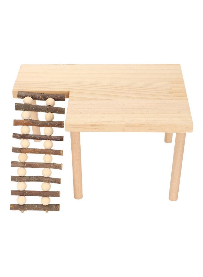 ايجويوس تسلق الهامستر، سلم خشبي مكون من طبقتين لتسلق الملعب، ملحقات قفص الهامستر، لعبة مضغ للهامستر، وعسل النحل والحيوانات الأليفة الصغيرة الأخرى - Image 1