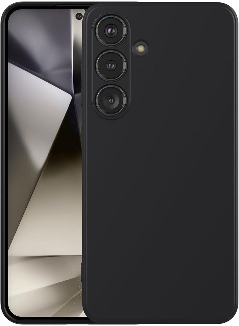 Theodor غطاء سليم واقي من السيليكون السائل مع حماية كاملة للجسم مضاد للخدش وصدمات لهاتف سامسونج جالاكسي S24 (أسود) - Image 1