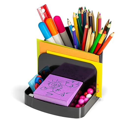 Officemate Recycled Deluxe Desk Organizer, Black (26022) 5" x 5.4" x 6.8" - Image 4