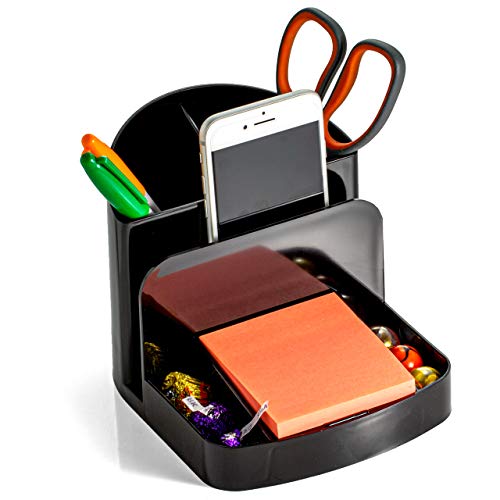 Officemate Recycled Deluxe Desk Organizer, Black (26022) 5" x 5.4" x 6.8" - Image 1