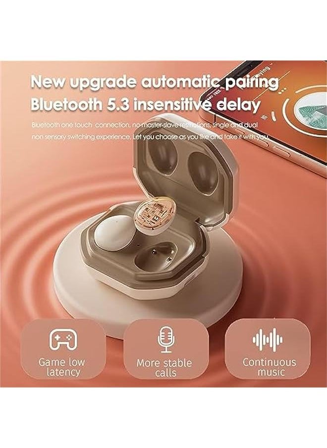 Invisible Sleep Earbuds Wireless Smallest Lightest Tiny Noise Cancelling Ear Buds for Sleeping Quiet-Comfort Mini Sleepbuds Bluetooth 5.3 Hidden Headphones for Side Sleepers/Work