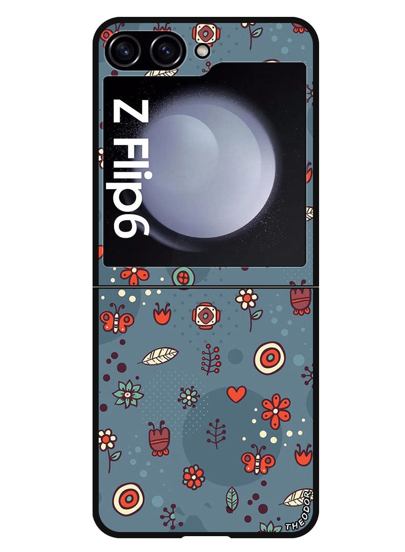 Theodor Protective Case Anti Scratch Shock Proof Bumper Cover For Samsung Galaxy Z Flip 6 Leaves and Flowers - Image 1