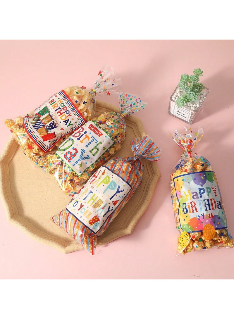 زينه اعياد ميلاد اكياس هدايا لحفلات اعياد الميلاد  25  قطعه من الاكياس الشفافه مصممه بعبارة عيد ميلاد سعيد يمكن استخدامها للفشار او للهدايا و لجميع انواع الحلويات - Image 4
