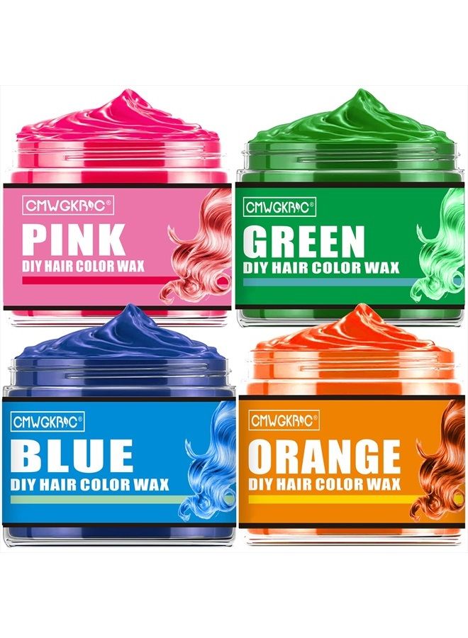 CMWGKBC 4 Colors Temporary Hair Color For Kids, Temporary Hair Dye, Hair Color Spray Green Pink Blue Orange Hair Dye, Hair Wax Color, Hair Chalk For Girls, Instant Hair Color Wax DIY Hairstyle Washable Hair D - Image 1