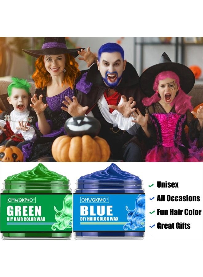 CMWGKBC 4 Colors Temporary Hair Color For Kids, Temporary Hair Dye, Hair Color Spray Green Pink Blue Orange Hair Dye, Hair Wax Color, Hair Chalk For Girls, Instant Hair Color Wax DIY Hairstyle Washable Hair D - Image 5