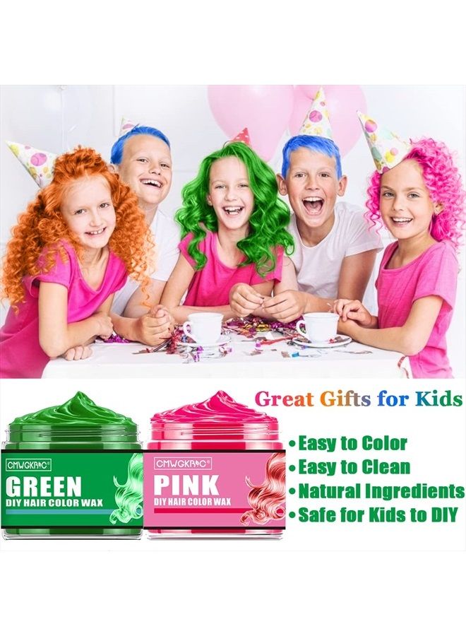 CMWGKBC 4 Colors Temporary Hair Color For Kids, Temporary Hair Dye, Hair Color Spray Green Pink Blue Orange Hair Dye, Hair Wax Color, Hair Chalk For Girls, Instant Hair Color Wax DIY Hairstyle Washable Hair D - Image 3